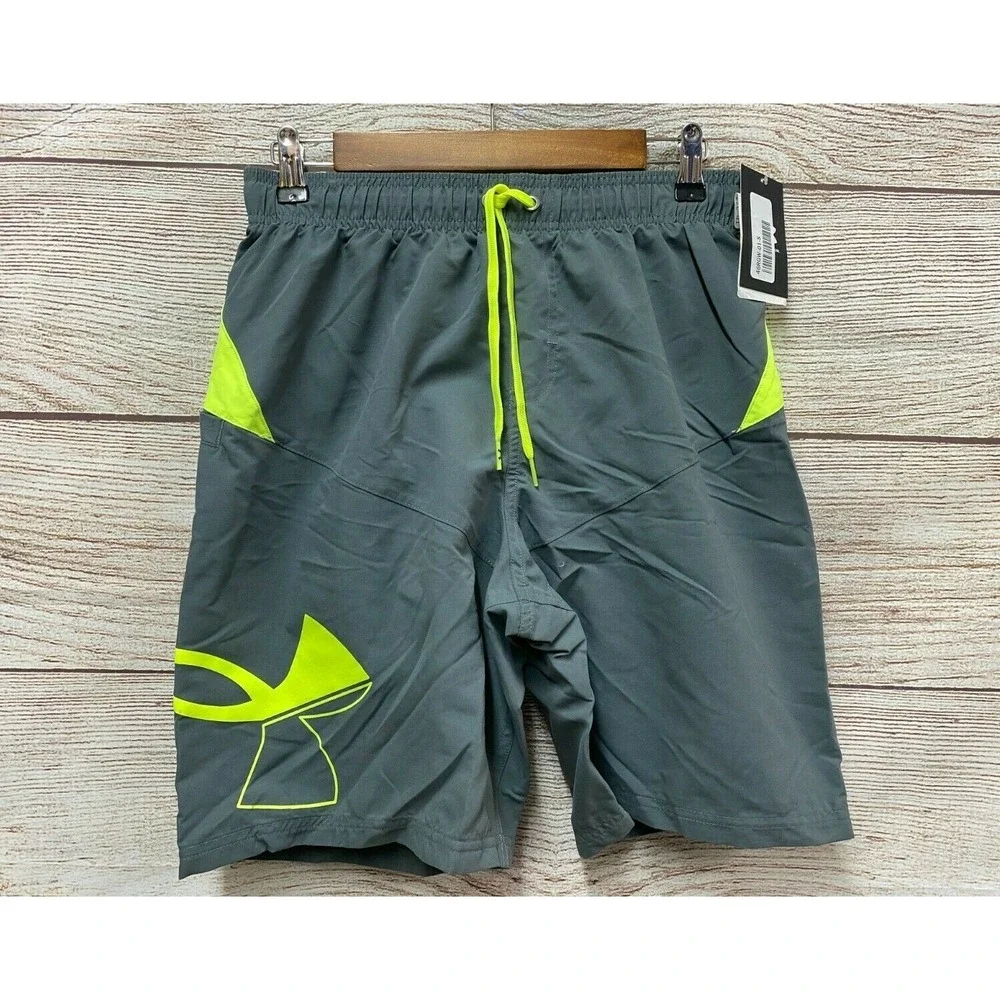Under Armour Swim Shorts Mens Size Small Grey Icon Swim Trunk Shorts New
